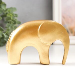 Сувенир полистоун "Золотой слоник" 3,5х13х7,5 см