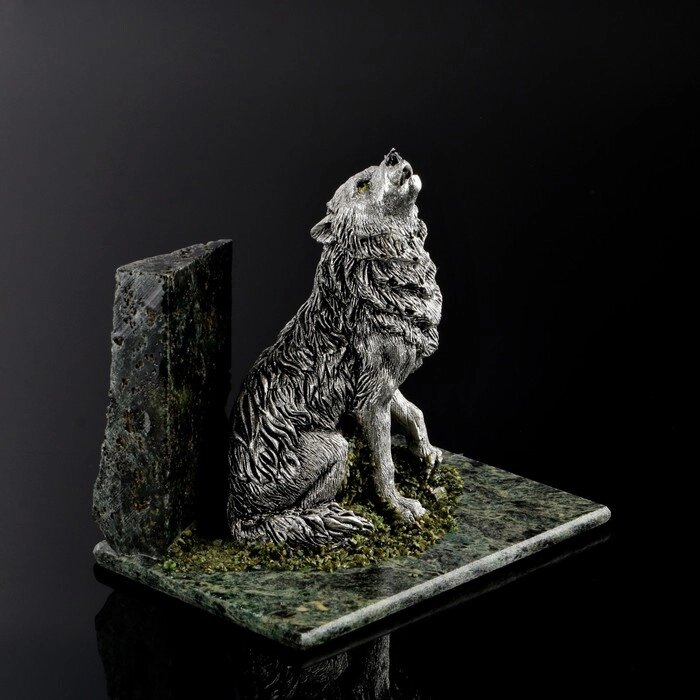 Сувенир "Серый волк", 8х12х10 см, змеевик, гипс от компании Интернет - магазин Flap - фото 1