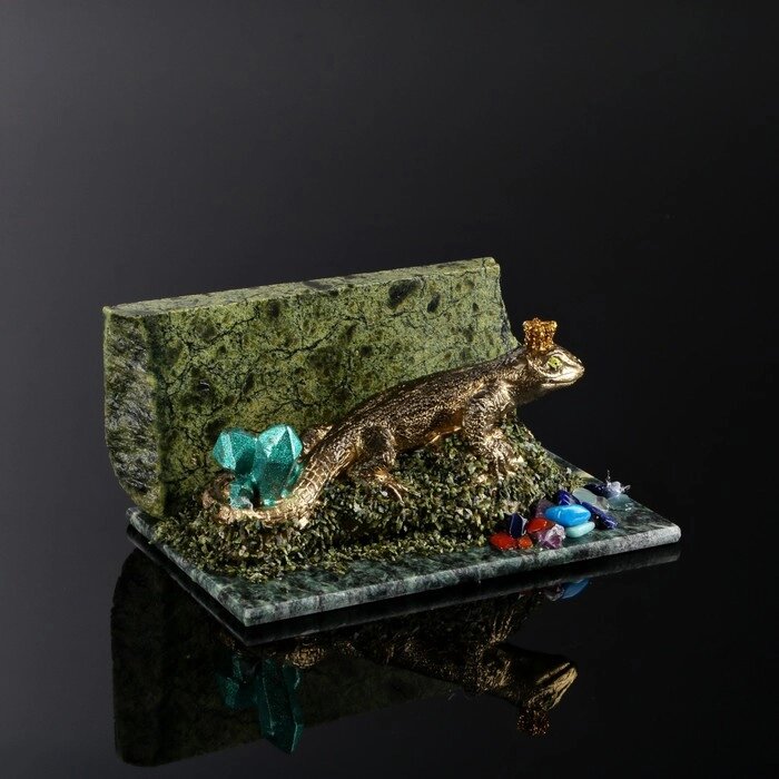 Сувенир "Ящерица", 8х12х5 см, змеевик, гипс от компании Интернет - магазин Flap - фото 1