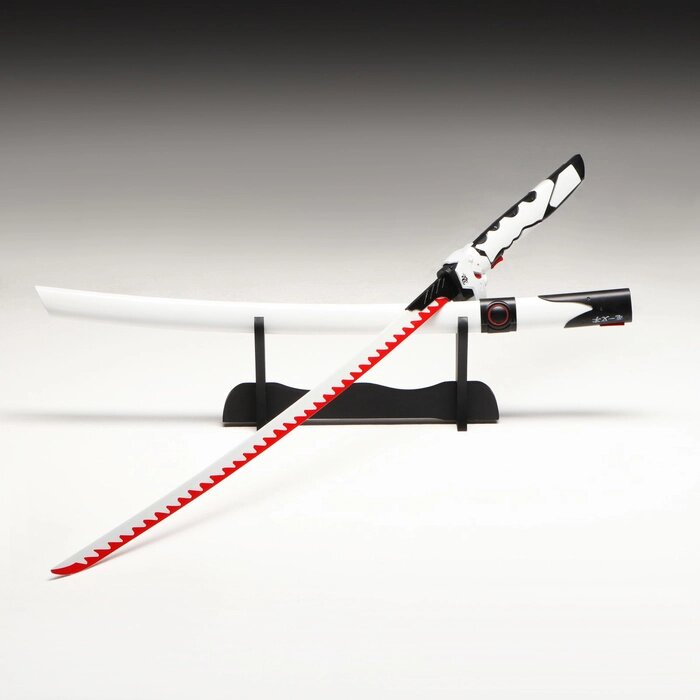 Сувенирное оружие "Катана Гэндзи" 104 см, клинок 68 см, на подставке, белая от компании Интернет - магазин Flap - фото 1