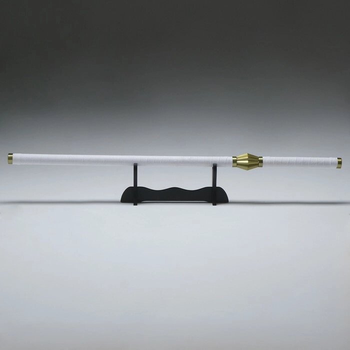 Сувенирное оружие "Катана Пачи" 100 см, белая с золотом, на подставке от компании Интернет - магазин Flap - фото 1