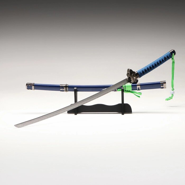 Сувенирное оружие "Катана Рин" 106 см, клинок 68 см, синяя, на подставке от компании Интернет - магазин Flap - фото 1