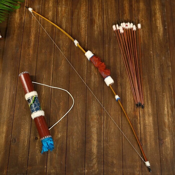 Сувенирный набор "Лук и 10 стрел" 130х6х6 см от компании Интернет - магазин Flap - фото 1