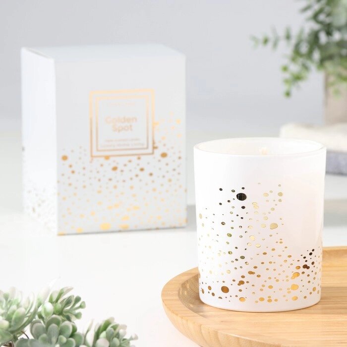 Свеча ароматическая "Golden Spot", бузина и грейпфрут, белый стакан от компании Интернет - магазин Flap - фото 1