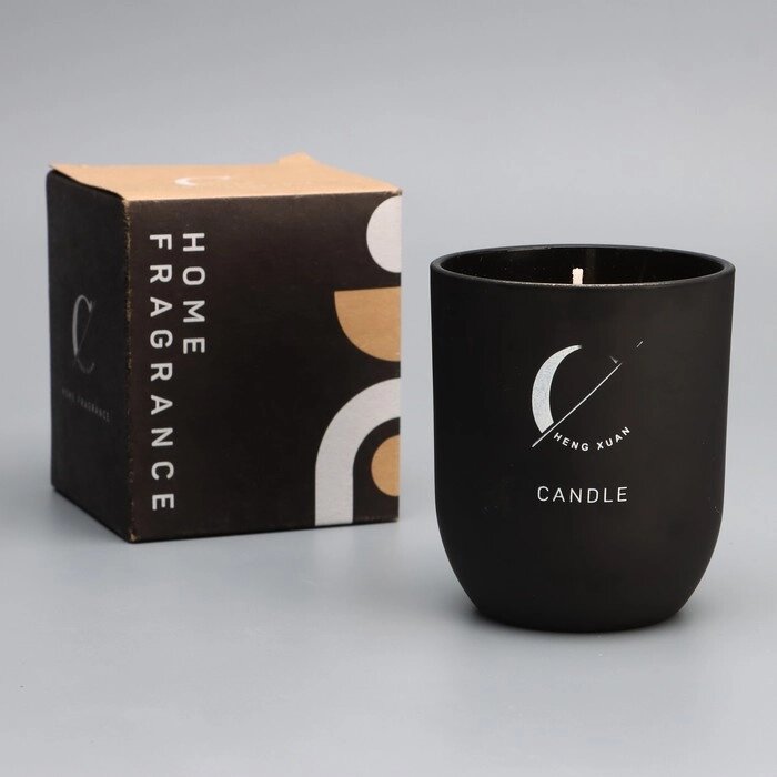 Свеча ароматическая "Home Fragrance", одеколон, черная, 7х8 см от компании Интернет - магазин Flap - фото 1