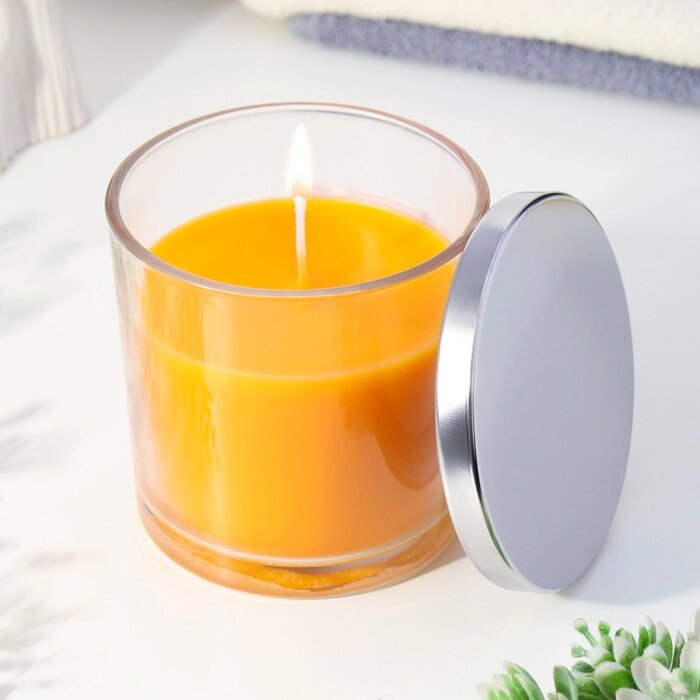 Свеча ароматическая в стакане "Orange", апельсин, 10х10 см от компании Интернет - магазин Flap - фото 1