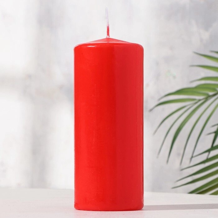 Свеча - цилиндр, 7х17 см, 50 ч, 515 г, красная от компании Интернет - магазин Flap - фото 1