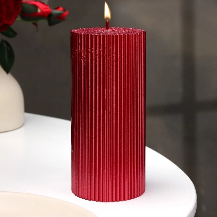 Свеча "Рельеф", 715см, красный металлик от компании Интернет - магазин Flap - фото 1