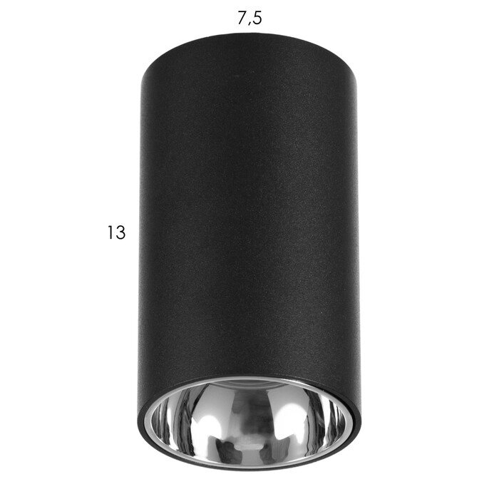 Светильник 671516/1 LED 12Вт черный-серебро 7,5х7,5х15 см BayerLux от компании Интернет - магазин Flap - фото 1