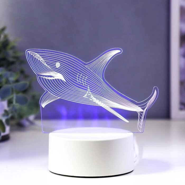 Светильник "Акула" LED RGB от сети 9,5х15х14 см RISALUX от компании Интернет - магазин Flap - фото 1