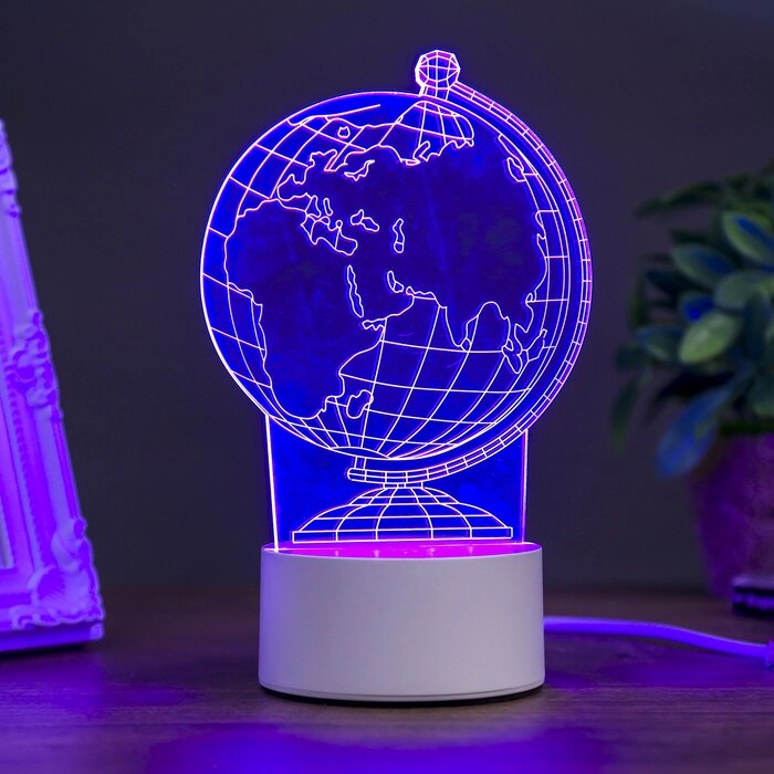 Светильник "Глобус" LED RGB от сети 9,5x11x18 см RISALUX от компании Интернет - магазин Flap - фото 1