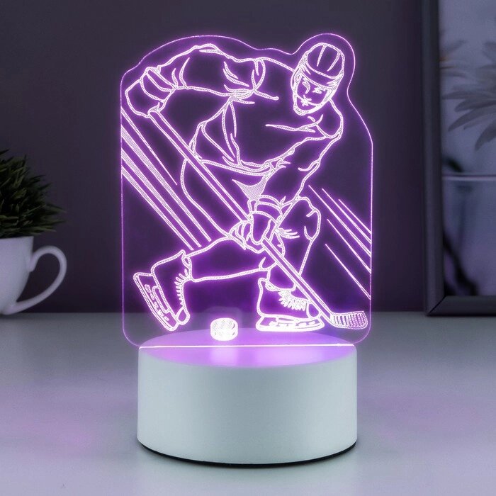 Светильник "Хоккеист" LED RGB от сети 9,5х10,5х17 см от компании Интернет - магазин Flap - фото 1