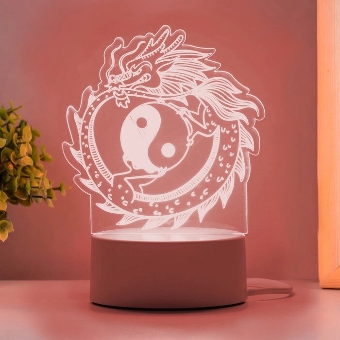 Светильник "Китайский дракон" LED белый 14х9,5х16 см от компании Интернет - магазин Flap - фото 1