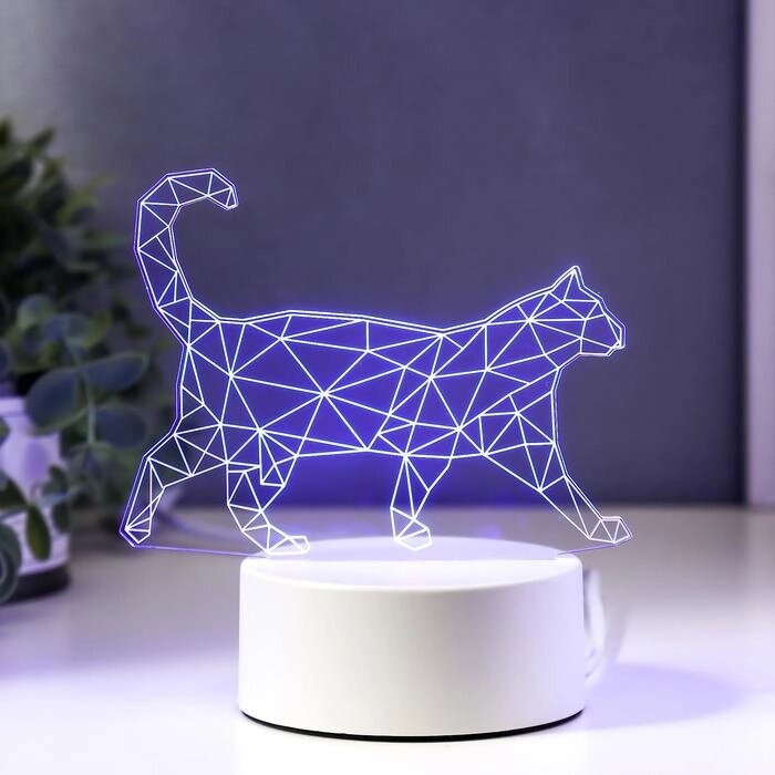 Светильник "Кот стоя" LED RGB от сети RISALUX от компании Интернет - магазин Flap - фото 1