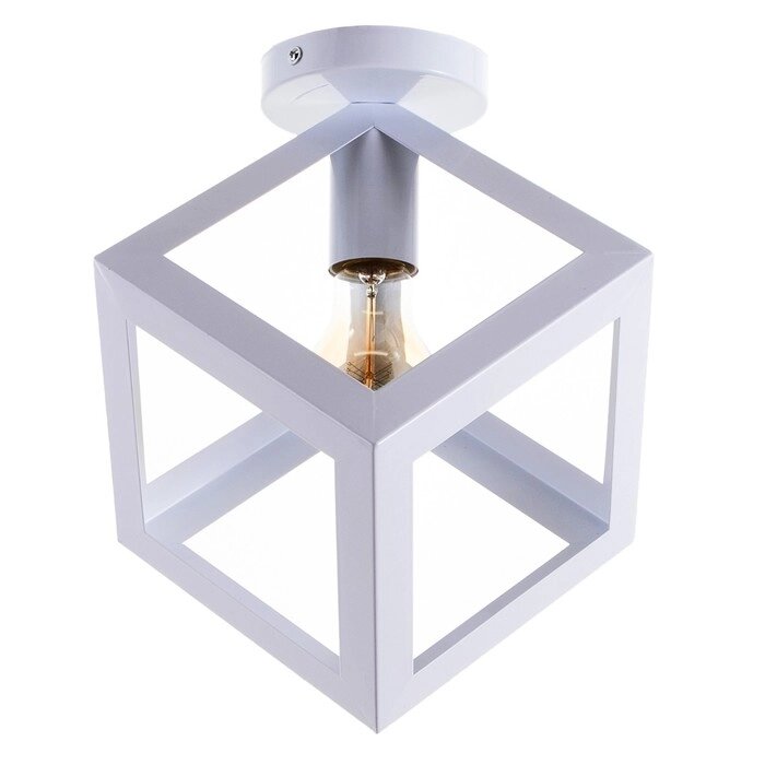 Светильник "Куб" 1хE27 40Вт белый 23х23х30 см BayerLux от компании Интернет - магазин Flap - фото 1