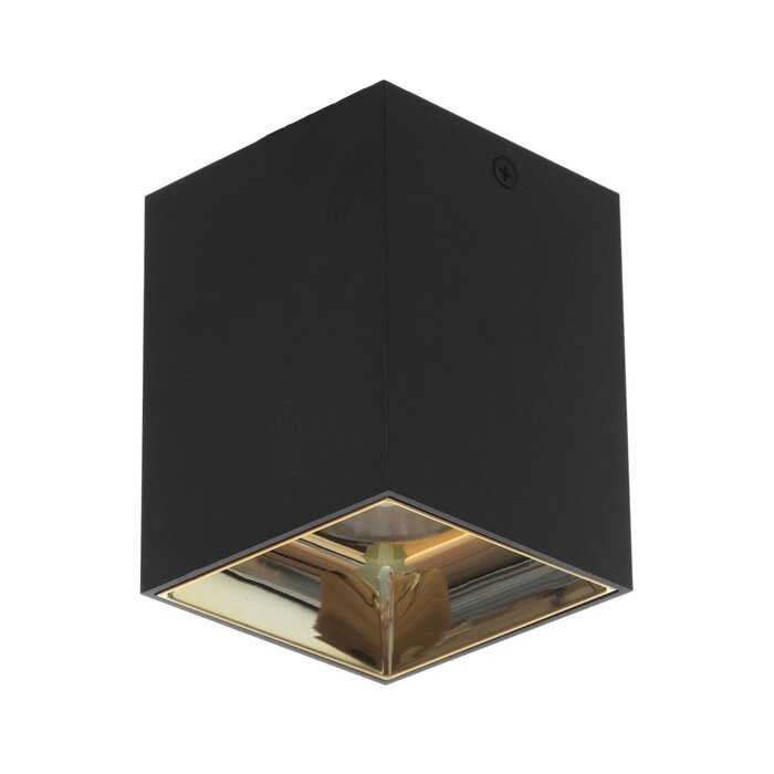 Светильник "Кубик" LED 4000К 10Вт DIM220 черный золото 7,5х7,5х9,5см от компании Интернет - магазин Flap - фото 1