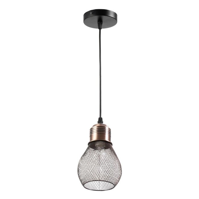 Светильник "Лампа" 1х60Вт Е27 черный/медь 12х12х18см от компании Интернет - магазин Flap - фото 1
