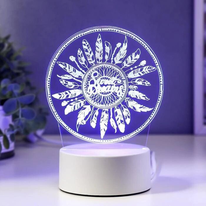 Светильник "Перья" LED RGB от сети 9,5х12х17 см RISALUX от компании Интернет - магазин Flap - фото 1