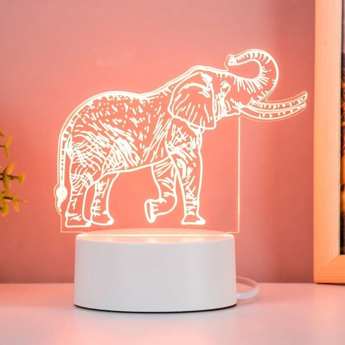 Светильник "Слон" LED белый 16х9,5х13 см RISALUX от компании Интернет - магазин Flap - фото 1