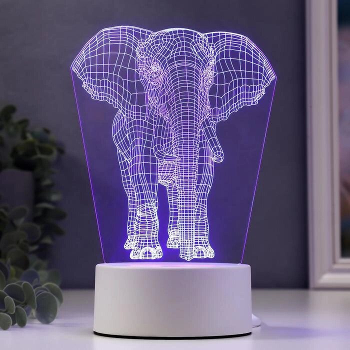 Светильник "Слон" LED RGB от сети 9,5х12,5х19см RISALUX от компании Интернет - магазин Flap - фото 1
