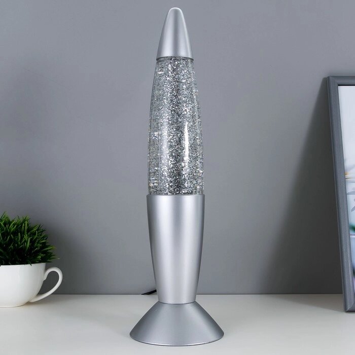 Светильник "Тайфун" LED, лава, блёстки, серебро 35,5 см RISALUX от компании Интернет - магазин Flap - фото 1