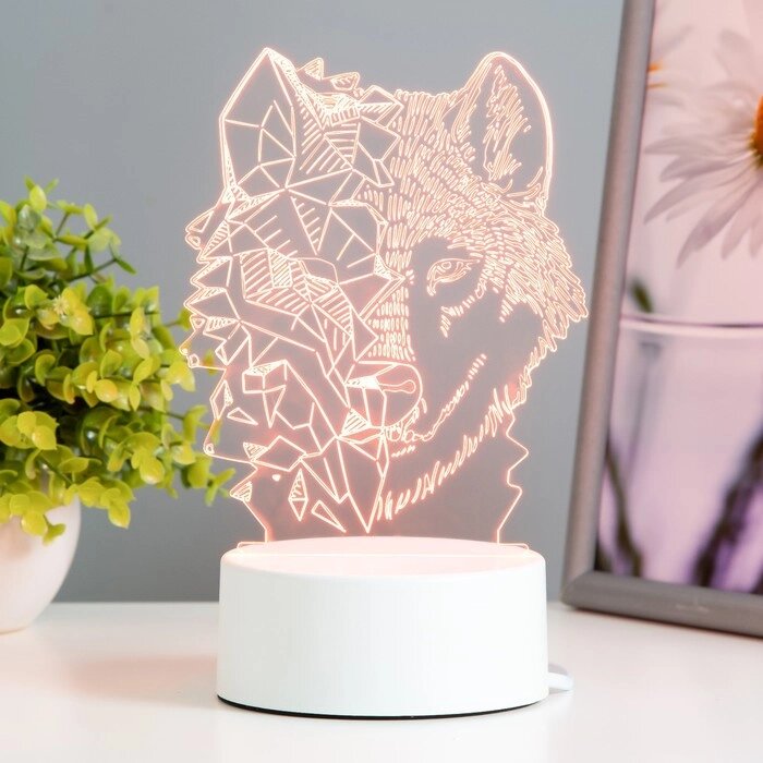 Светильник "Волк" LED RGB от сети 13,5х9,5х17,6 см RISALUX от компании Интернет - магазин Flap - фото 1