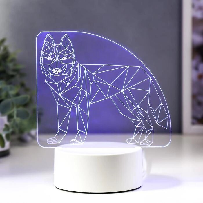 Светильник "Волк" LED RGB от сети 9,5х14,5х17 см RISALUX от компании Интернет - магазин Flap - фото 1