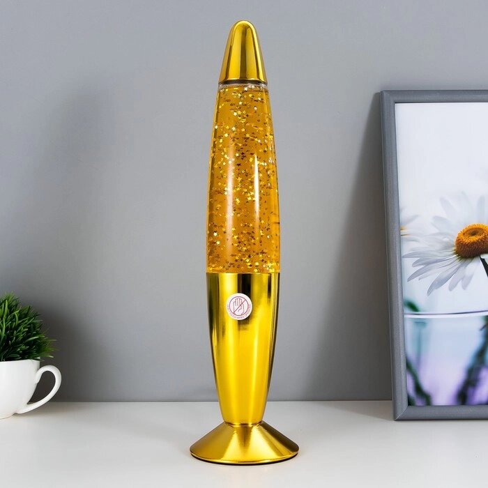 Светильник "Золотая ракета" лава, блёстки, Е14 h=35см RISALUX от компании Интернет - магазин Flap - фото 1