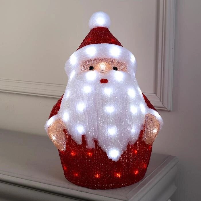 Светодиодная фигура «Дед Мороз» 33  47  20 см, акрил, 40 LED, 220 В, свечение белое от компании Интернет - магазин Flap - фото 1