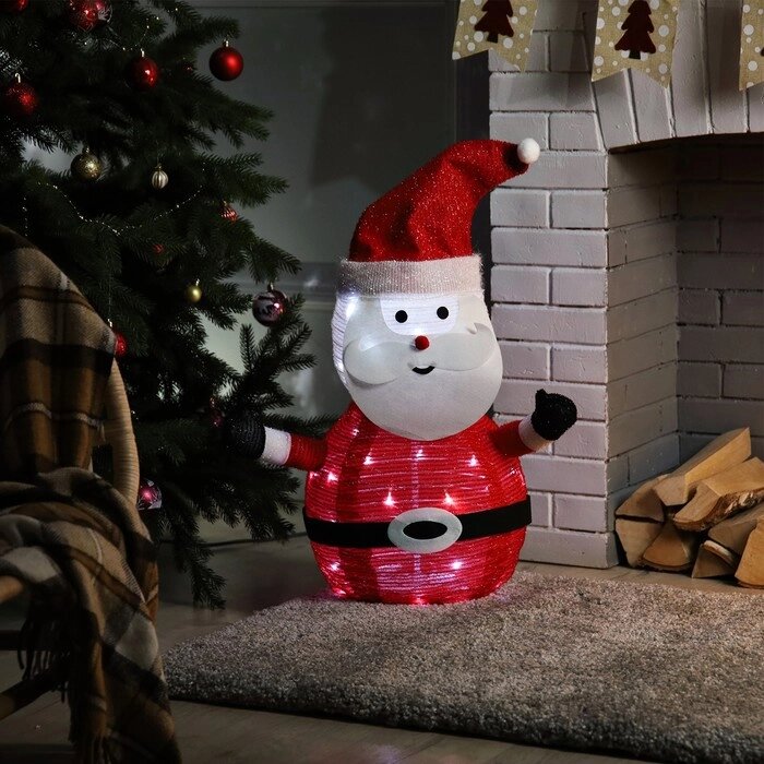 Светодиодная фигура «Дед Мороз» 35  70  35 см, металл, текстиль, 220 В, свечение белое от компании Интернет - магазин Flap - фото 1