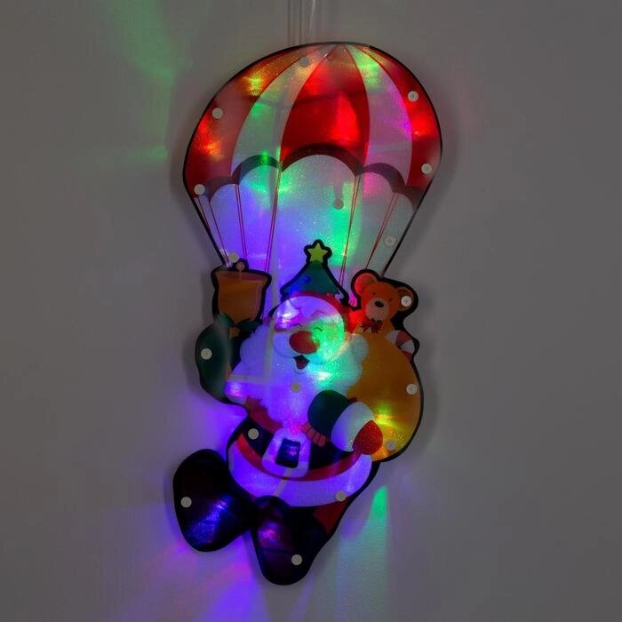 Светодиодная фигура «Дед Мороз на парашюте» 19  42 см, пластик, 220 В, свечение мульти (RG/RB) от компании Интернет - магазин Flap - фото 1