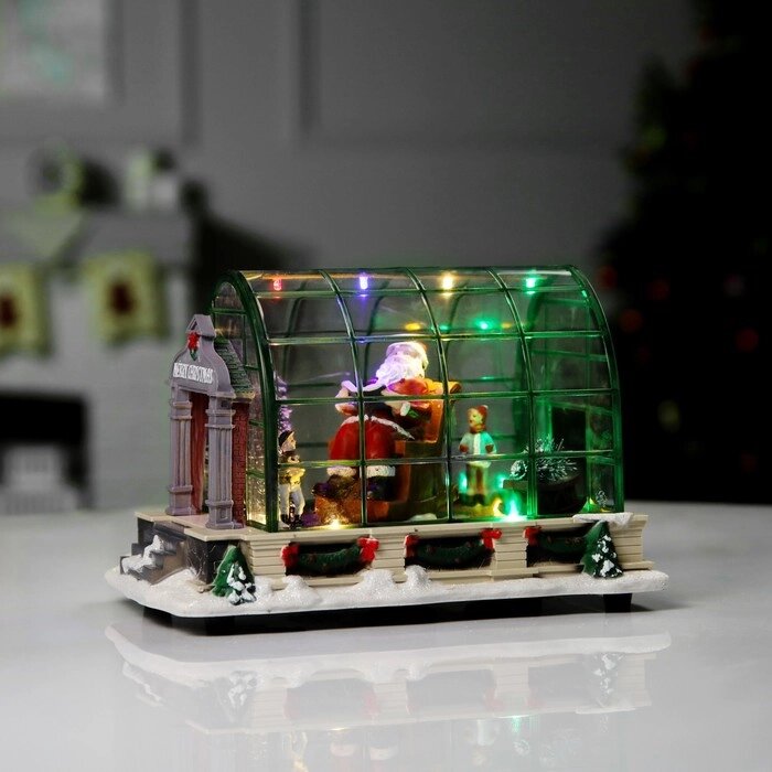 Светодиодная фигура «Дед Мороз в кресле» 23  15  14 см, полистоун, батарейки ААх3 (не в комплекте), USB, свечение мульти от компании Интернет - магазин Flap - фото 1