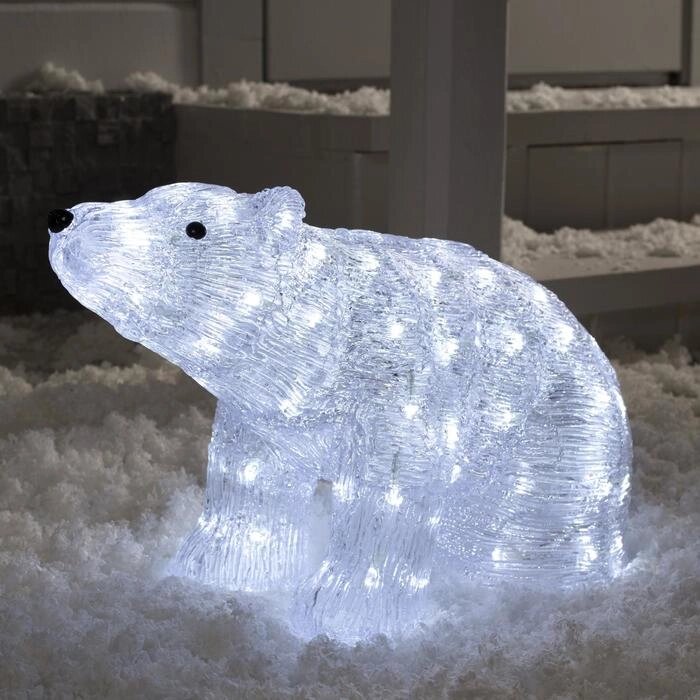 Светодиодная фигура «Медведь» 53  30  18 см, акрил, 30 LED, 24 В, свечение белое от компании Интернет - магазин Flap - фото 1