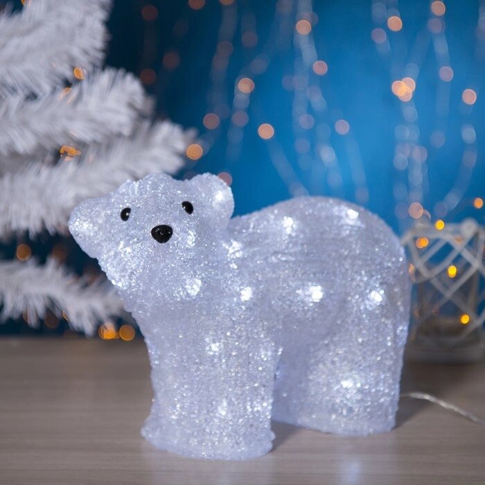 Светодиодная фигура «Медведь малый» 28  25  15 см, акрил, 40 LED, 220 В, свечение белое от компании Интернет - магазин Flap - фото 1