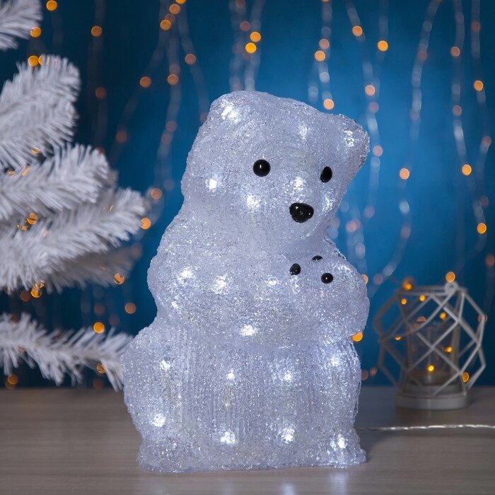 Светодиодная фигура «Медведица» 22  30  22 см, акрил, 40 LED, 220 В, свечение белое от компании Интернет - магазин Flap - фото 1