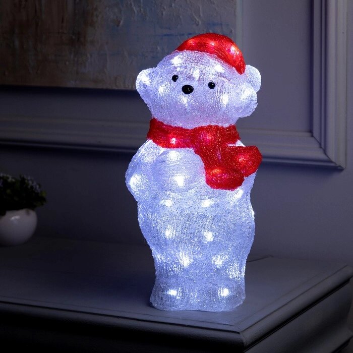 Светодиодная фигура «Медвежонок» 19  36  18 см, акрил, 50 LED, 220 В, свечение белое от компании Интернет - магазин Flap - фото 1