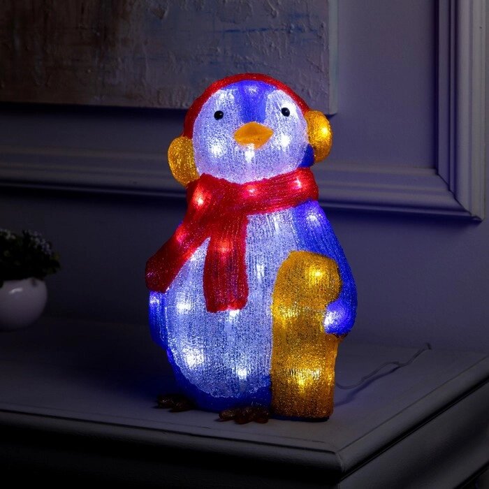 Светодиодная фигура «Пингвин» 23  31  16 см, акрил, 50 LED, 220 В, свечение белое от компании Интернет - магазин Flap - фото 1