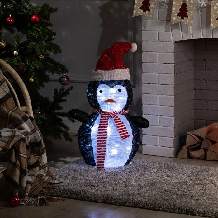 Светодиодная фигура «Пингвин» 35  70  35 см, металл, текстиль, 220 В, свечение белое от компании Интернет - магазин Flap - фото 1