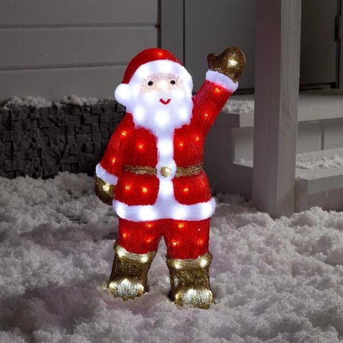 Светодиодная фигура «Приветливый Дед Мороз» 22 30 20 см, акрил, 40 LED, 220 В, свечение белое