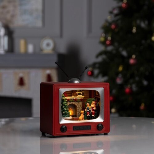 Светодиодная фигура «Рождественский вечер» 15.5 14 10.5 см, полистоун, батарейки ААх3 (не в комплекте), USB, свечение