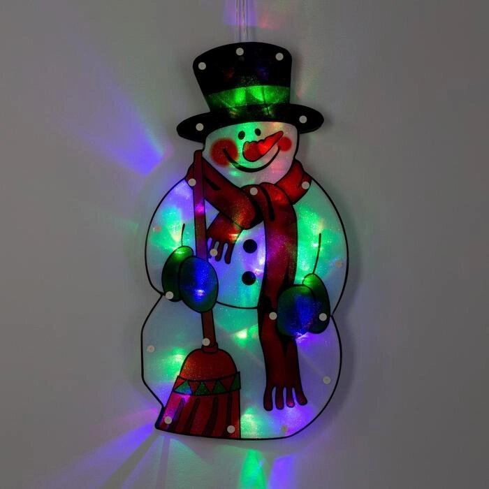 Светодиодная фигура «Снеговик» 23  43 см, пластик, 220 В, свечение мульти (RG/RB) от компании Интернет - магазин Flap - фото 1