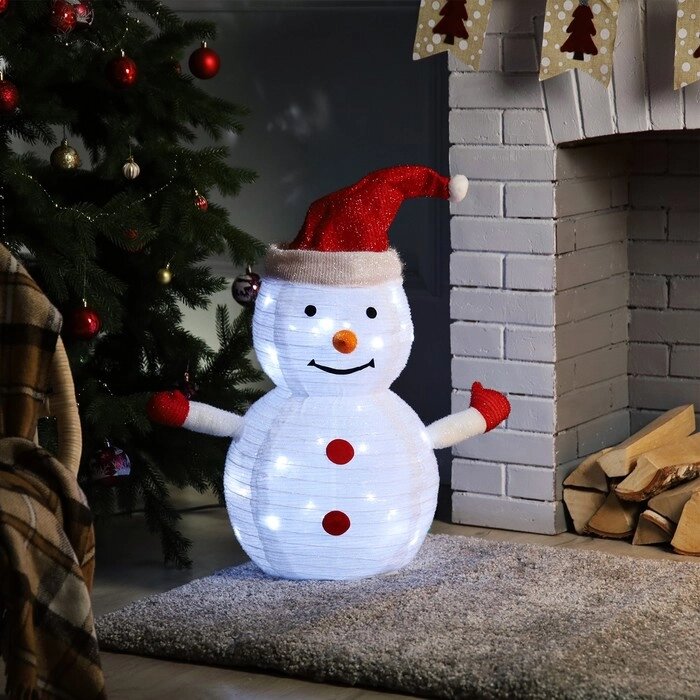 Светодиодная фигура «Снеговик» 35  70  35 см, металл, текстиль, 220 В, свечение белое от компании Интернет - магазин Flap - фото 1