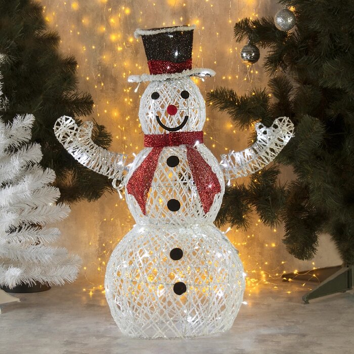 Светодиодная фигура «Снеговик» 55  85  35 см, металл, 220 В, свечение белое от компании Интернет - магазин Flap - фото 1