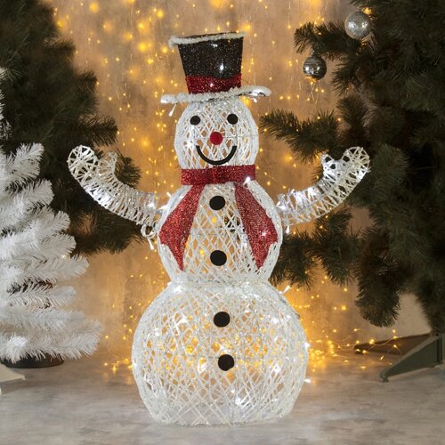 Светодиодная фигура «Снеговик» 55 85 35 см, металл, 220 В, свечение белое