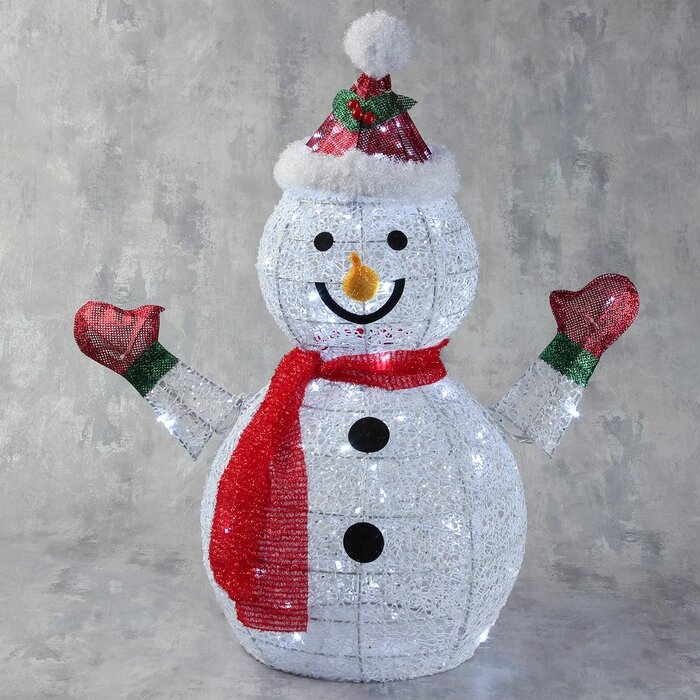 Светодиодная фигура «Снеговик» 60  65  35 см, металл, 220 В, свечение белое от компании Интернет - магазин Flap - фото 1