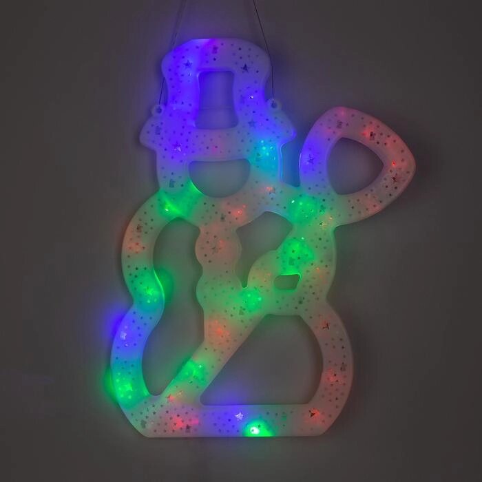 Светодиодная фигура «Снеговик с метлой» 25  40 см, пластик, 220 В, свечение мульти (RG/RB) от компании Интернет - магазин Flap - фото 1