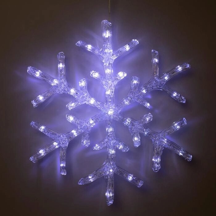 Светодиодная фигура «Снежинка» 39 см, акрил, 50 LED, 220 В, свечение белое от компании Интернет - магазин Flap - фото 1