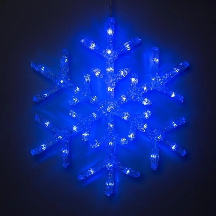 Светодиодная фигура «Снежинка» 39 см, акрил, 50 LED, 220 В, свечение синее от компании Интернет - магазин Flap - фото 1