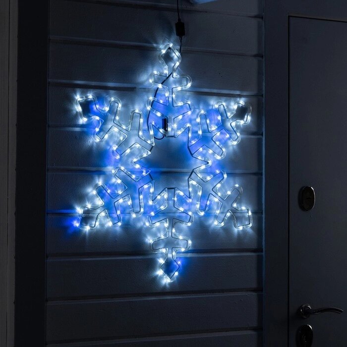 Светодиодная фигура «Снежинка», 78 см, дюралайт, 168 LED, 220 В, мерцание, свечение синий/белый от компании Интернет - магазин Flap - фото 1