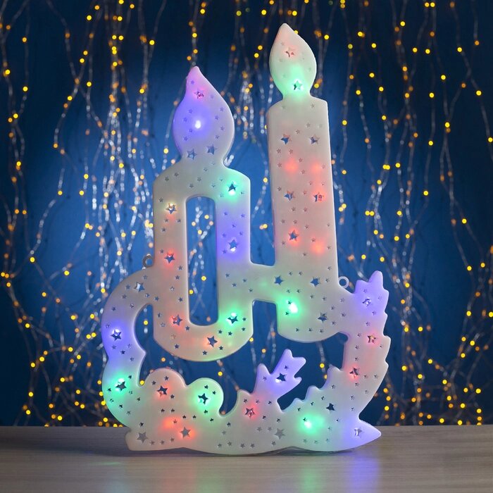 Светодиодная фигура «Свечки» 28  42 см, пластик, 220 В, свечение мульти (RG/RB) от компании Интернет - магазин Flap - фото 1